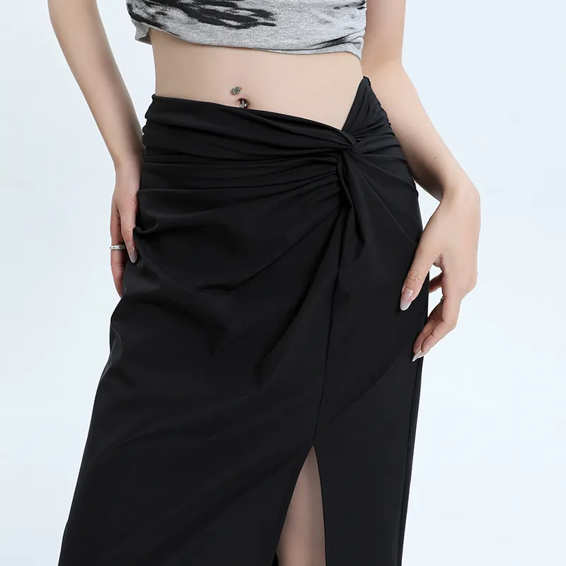Rose Casual Long Skirts Women's Black-4