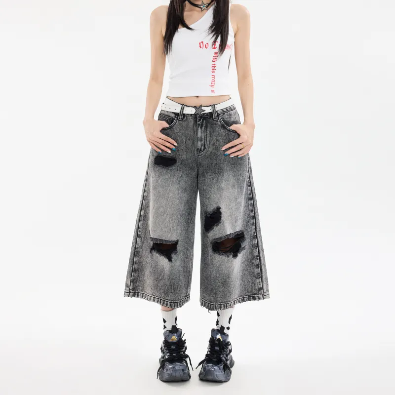 Rose Denim Shorts Women's-11