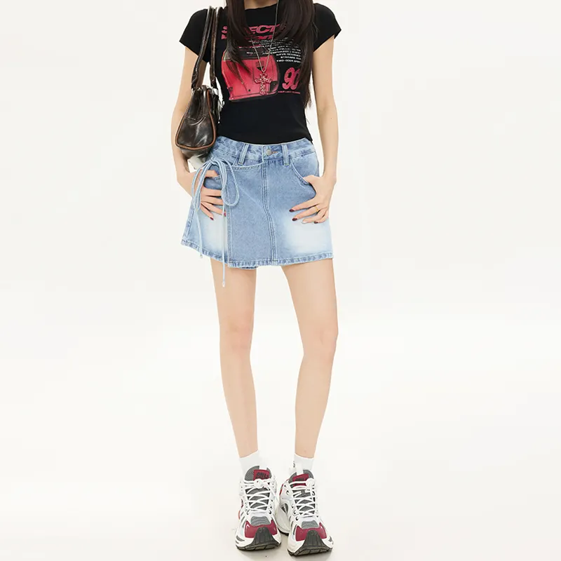 Rose Denim Short Skirts Women's-3