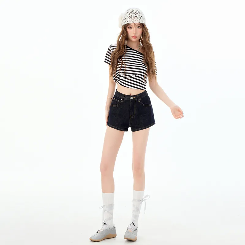 Rose Denim Shorts Women's-3