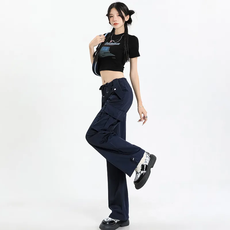 Rose Cargo Pants Women's Navy Blue-2