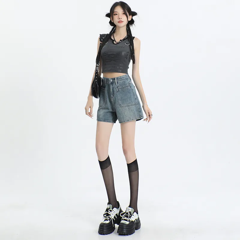 Rose Denim Shorts Women's-1