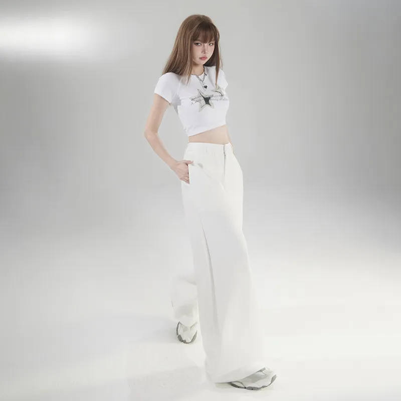 Rose Casual Pants Women's White-6
