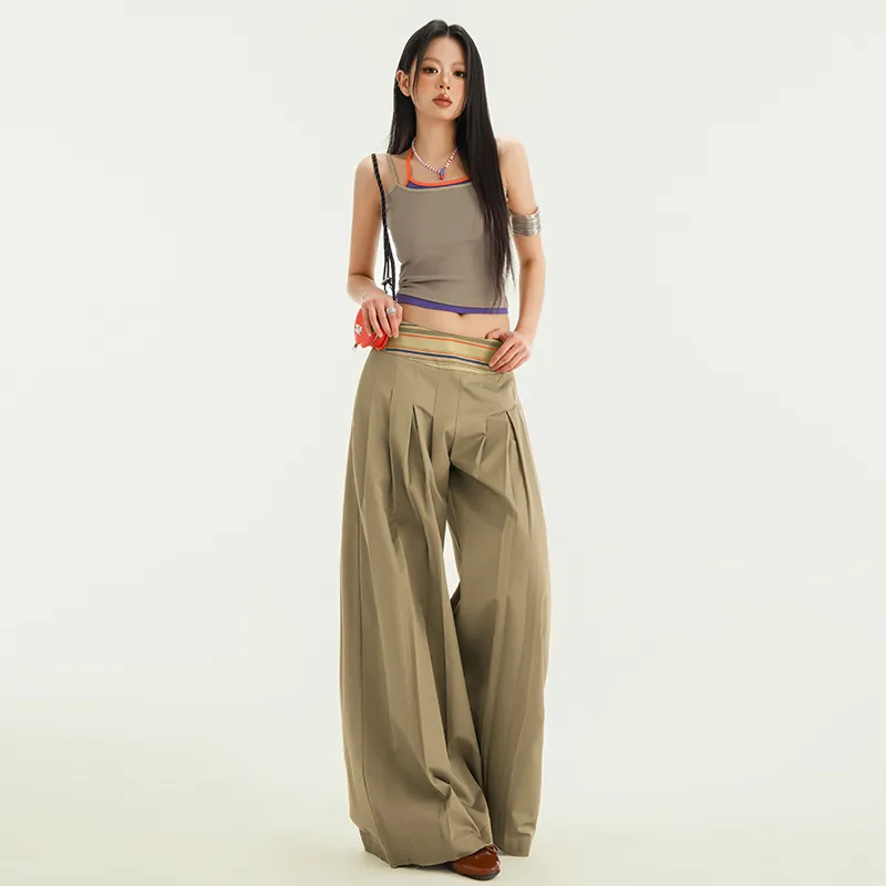 Rose Casual Pants Women's Khaki-4