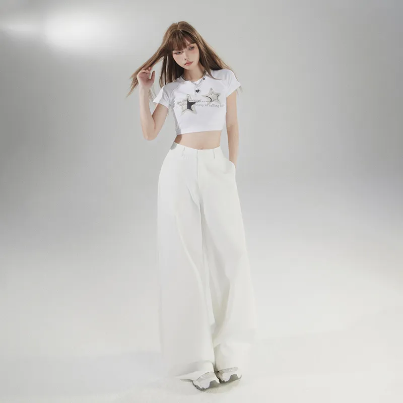 Rose Casual Pants Women's White-5