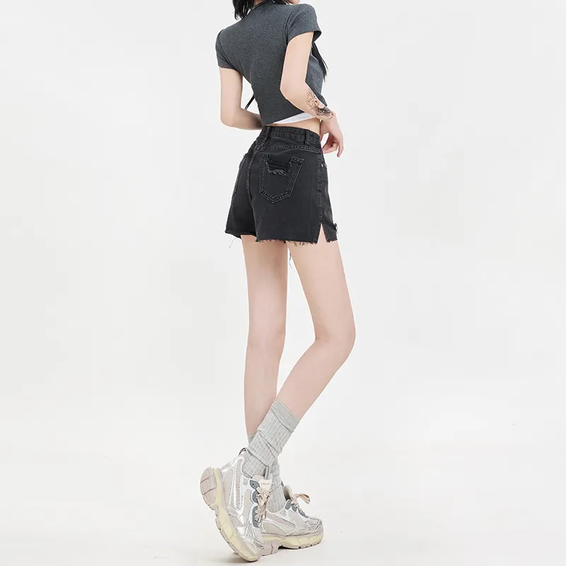 Rose Denim Shorts Women's-6