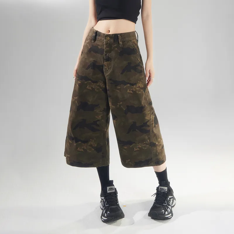 Rose Denim Shorts Women's Camouflage-6
