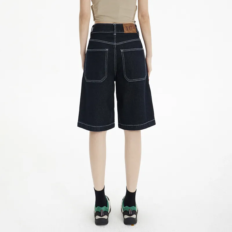 Rose Denim Shorts Women's Black-6
