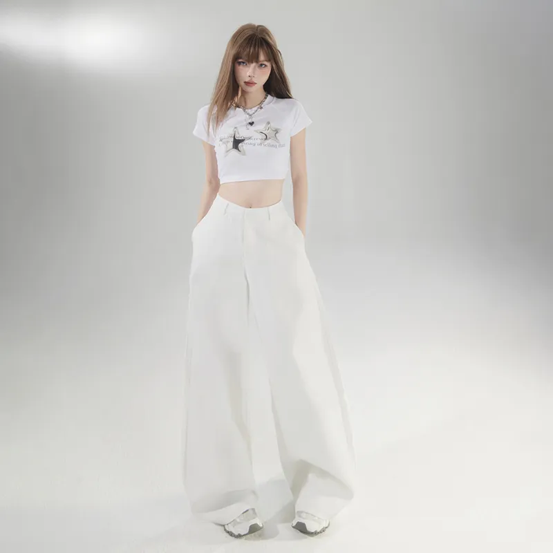 Rose Casual Pants Women's White-4
