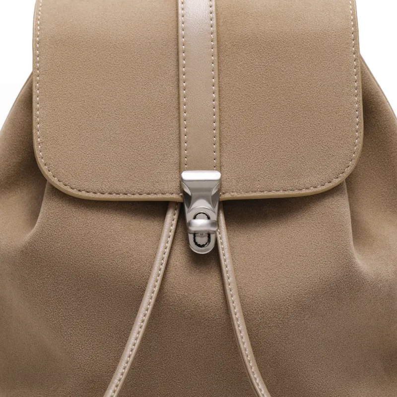 BELLE Cow Split Leather With Artificial Leather Backpack Regular Women's Apricot-4