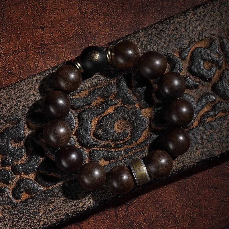 DALONG Fragrance Enhancer, Agarwood, Obsidian Bracelets Unisex-3