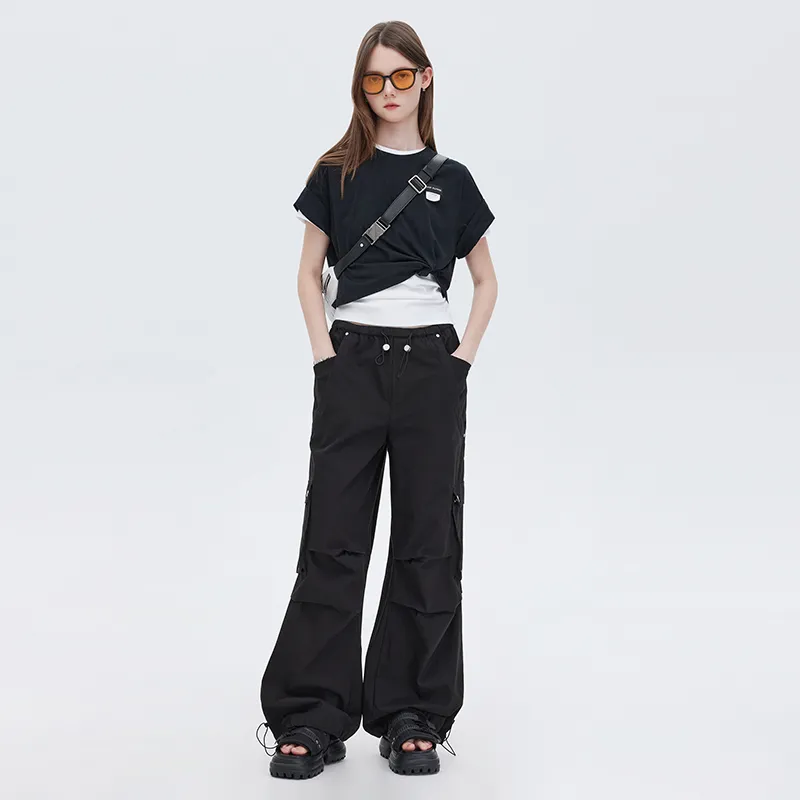 SOON FLOWER Casual Pants Women's Black-3