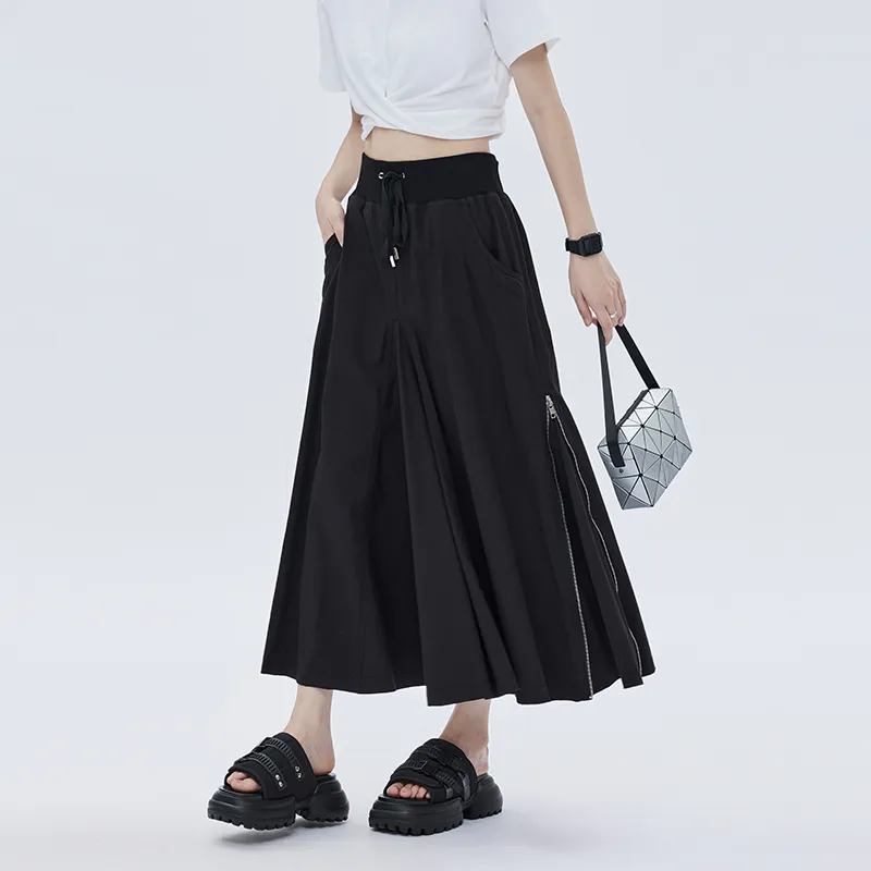 SOON FLOWER Casual Long Skirts Women's Black-3