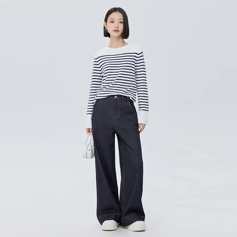 SOON FLOWER Spring Jeans Women's Prussian Blue-2