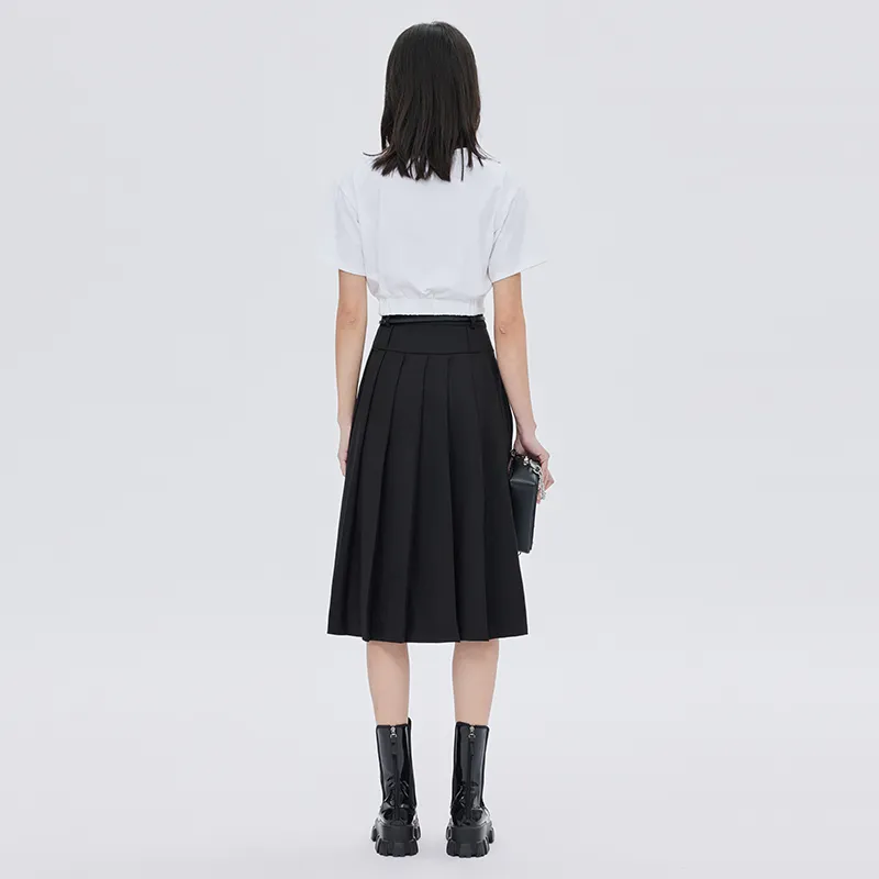 SOON FLOWER Casual Long Skirts Women's Black-4