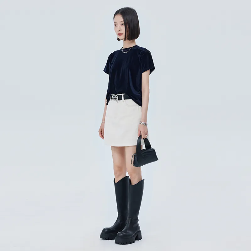 SOON FLOWER Summer Regular T Shirt Women's Black-5