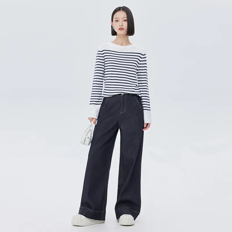 SOON FLOWER Spring Jeans Women's Prussian Blue-3