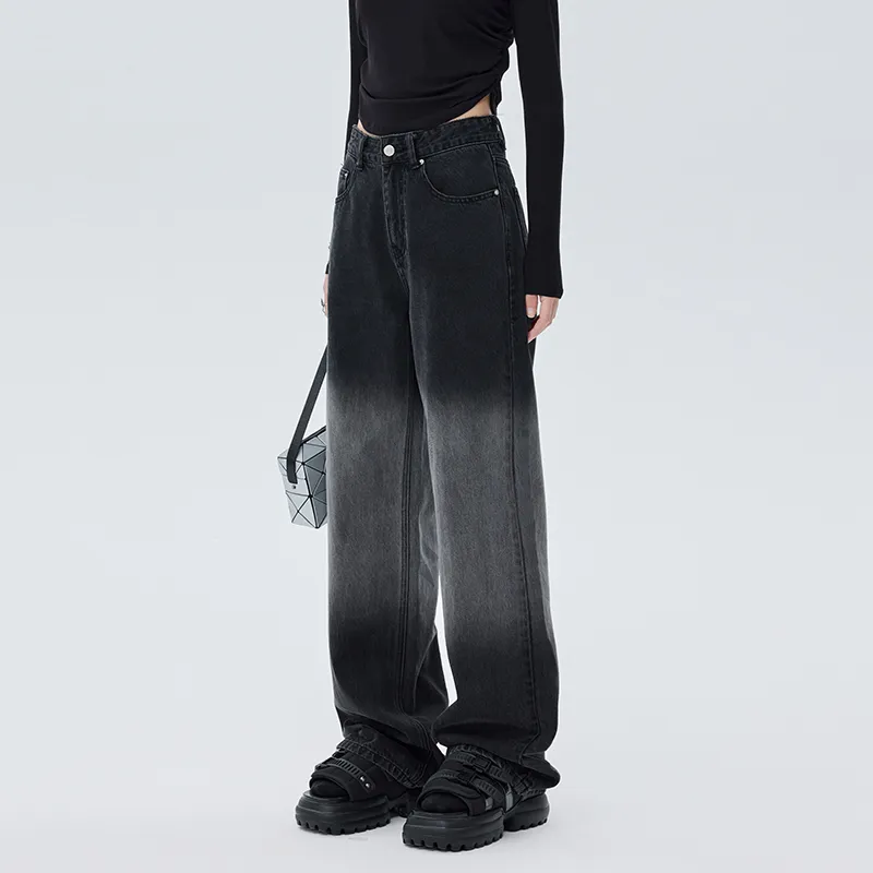 SOON FLOWER Jeans Women's Black Gray Color-3