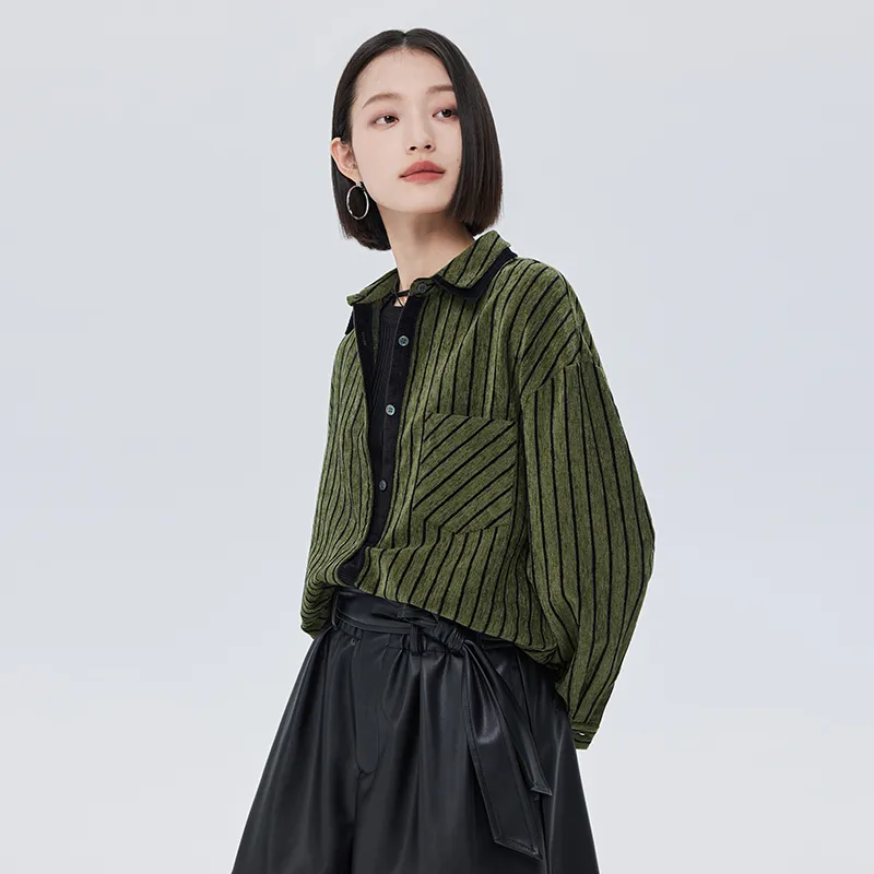 SOON FLOWER Shirt Women's Dragonwell Green-6