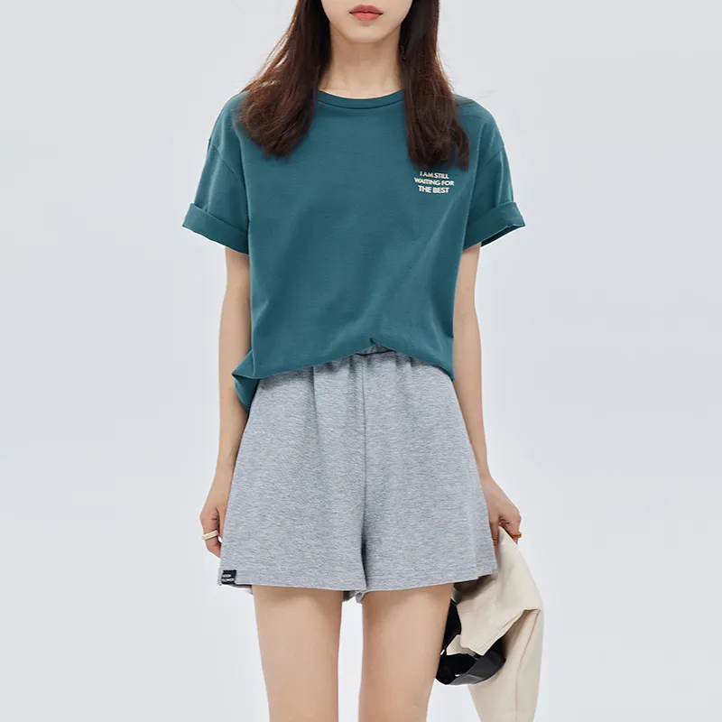 SOON FLOWER Casual Shorts Women's Gray-3