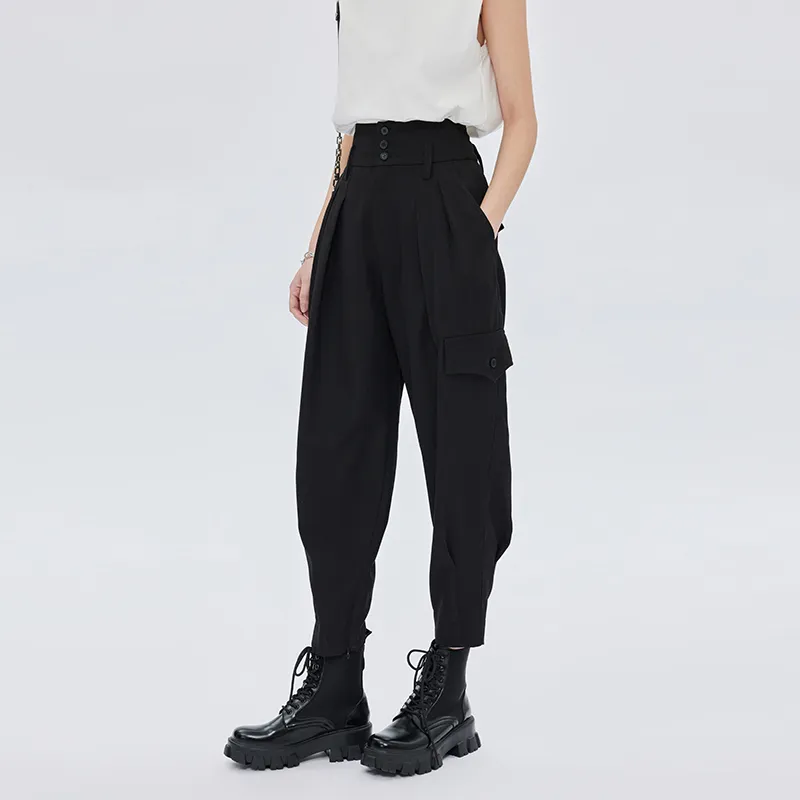 SOON FLOWER Casual Pants Women's Black-2
