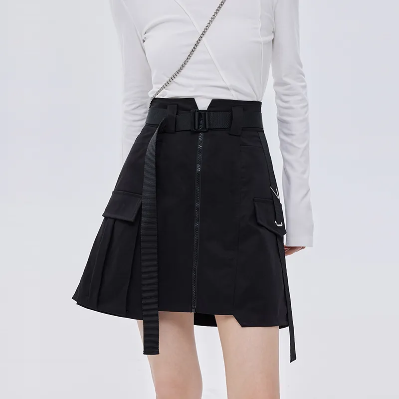 SOON FLOWER Casual Short Skirts Women's Black-2