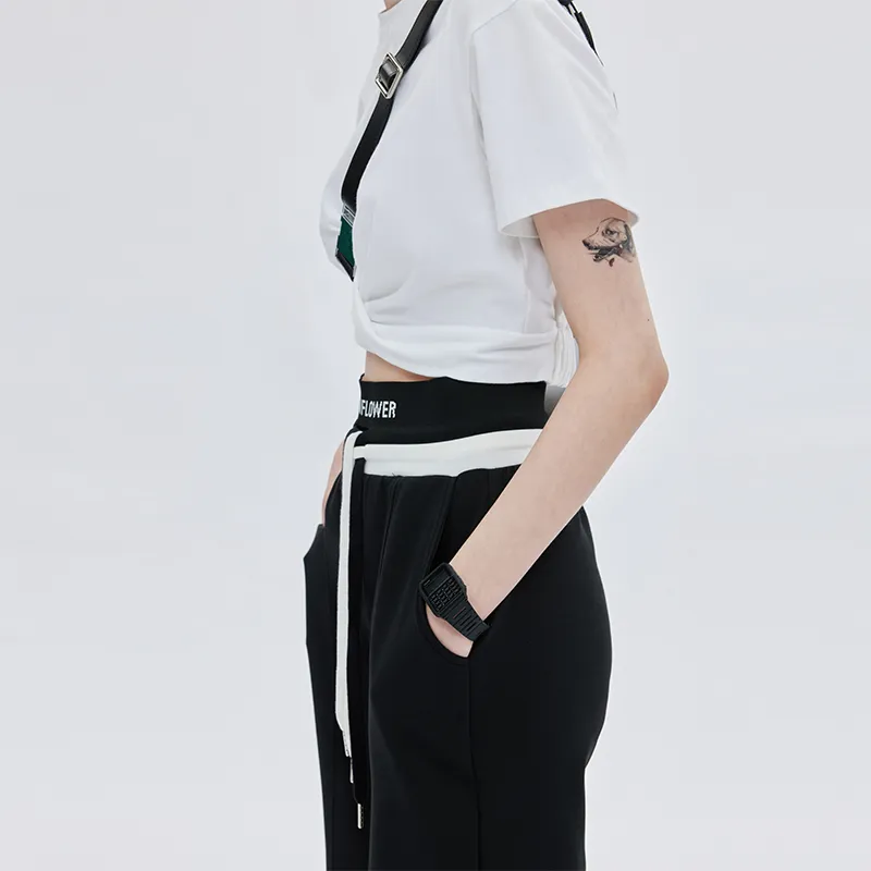 SOON FLOWER Casual Pants Women's Black-6