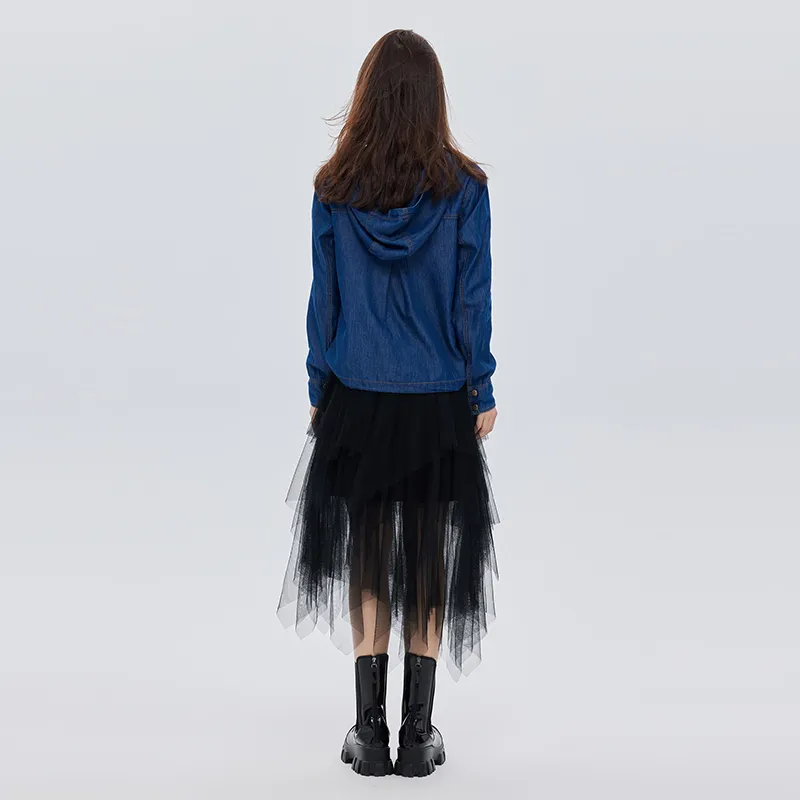 SOON FLOWER Knit Long Skirt Women's Black-3