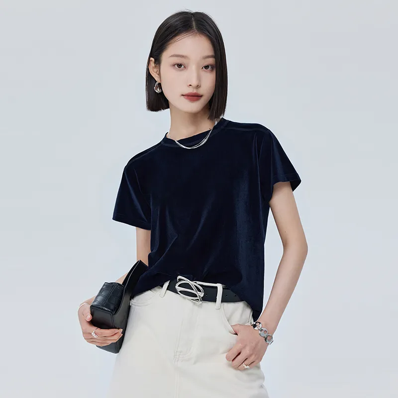 SOON FLOWER Summer Regular T Shirt Women's Black-2