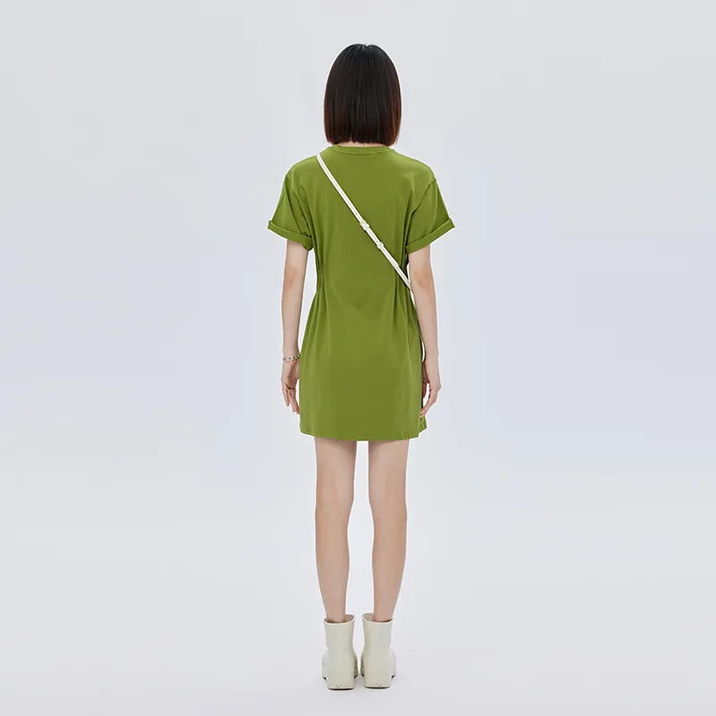 SOON FLOWER Short Sleeved Dresses Summer Women's Green-2