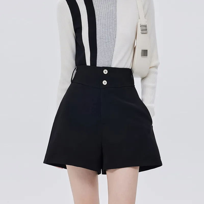 SOON FLOWER Casual Shorts Women's Black-3