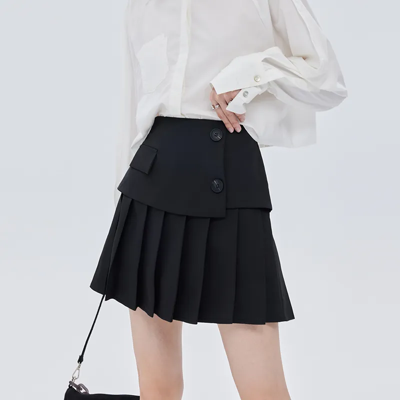 SOON FLOWER Casual Short Skirts Women's Black-3