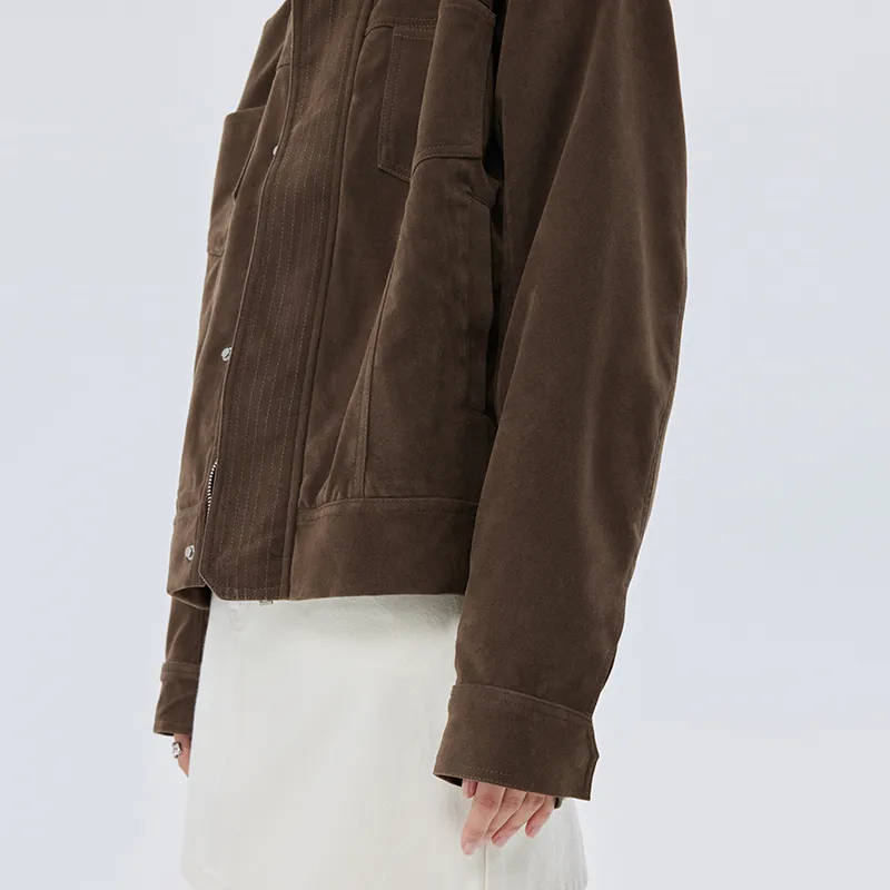 SOON FLOWER Jackets & Coats Unisex Coffee-5