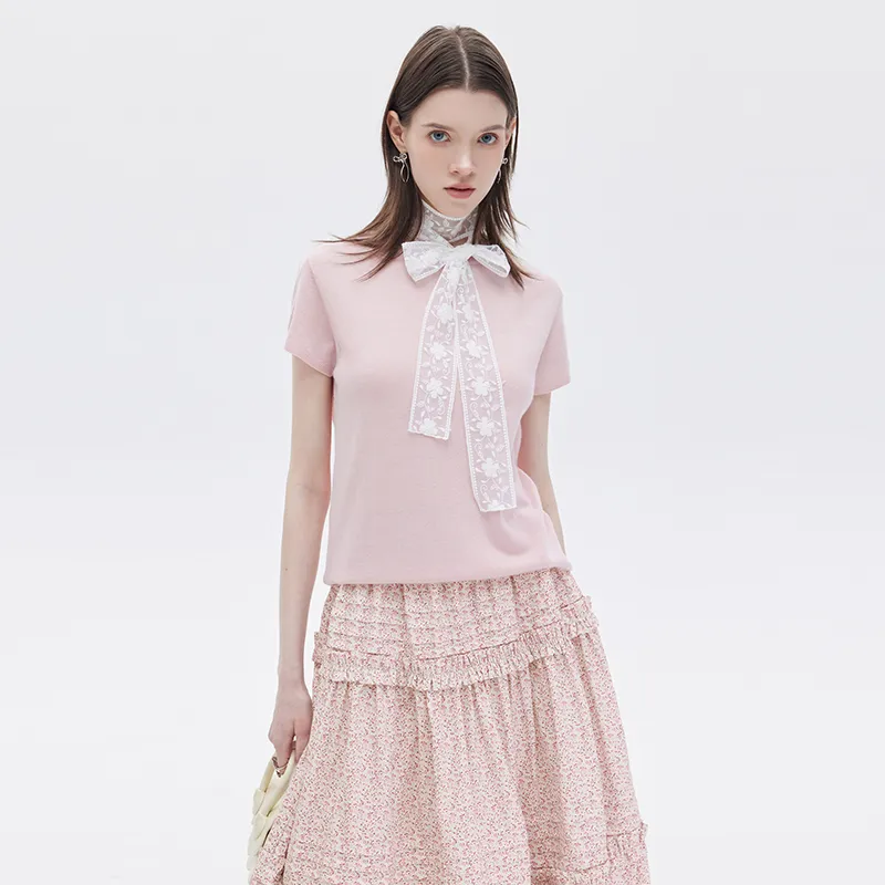 SOON FLOWER Half Length Long Skirt Women's Pink-5