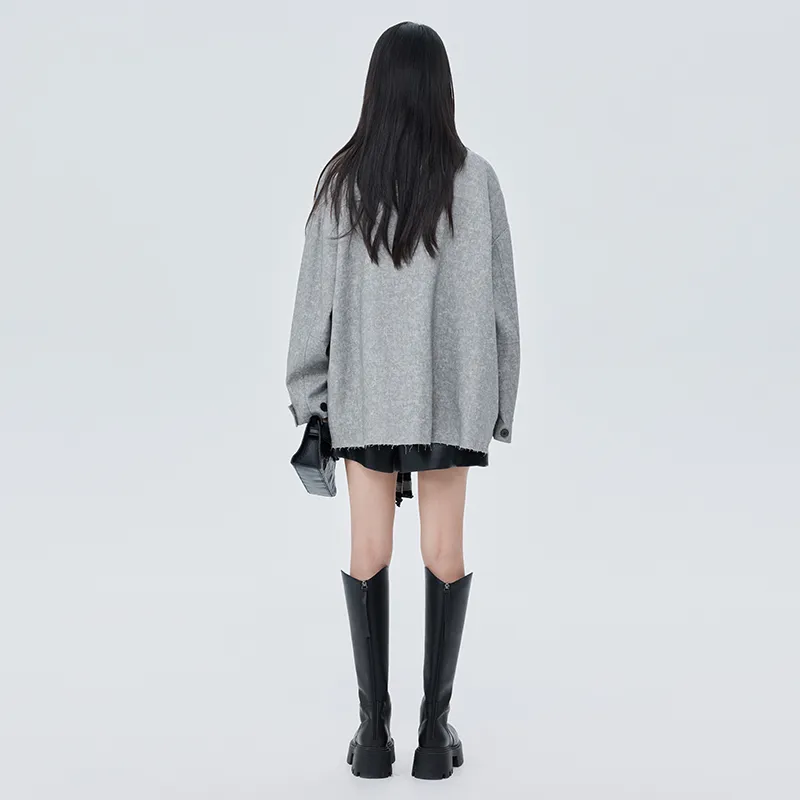 SOON FLOWER Jackets & Coats Unisex Stone Gray-6
