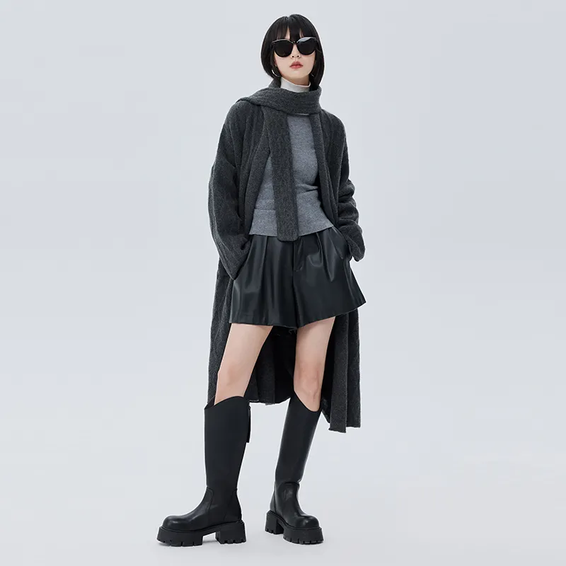 SOON FLOWER Fall Winter Knitwear Women's Dark Gray-4
