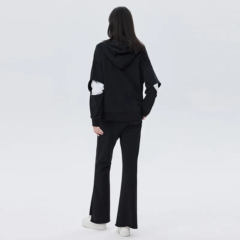 SOON FLOWER Sweatshirt Set Fall And Winter Women's Black-2