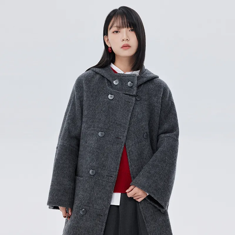 SOON FLOWER Coats Women's Dark Gray-5