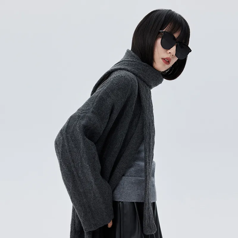 SOON FLOWER Fall Winter Knitwear Women's Dark Gray-6