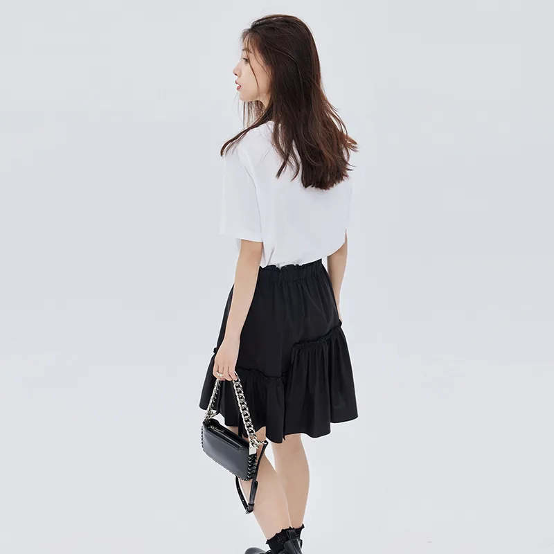SOON FLOWER Summer Casual Short Skirts Women's Black-4