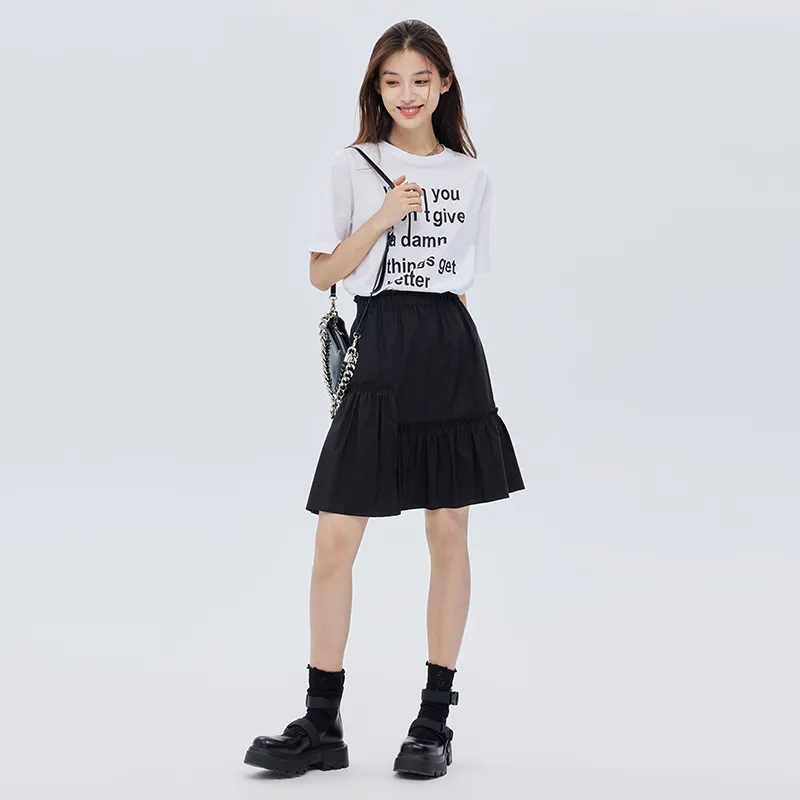 SOON FLOWER Summer Casual Short Skirts Women's Black-3