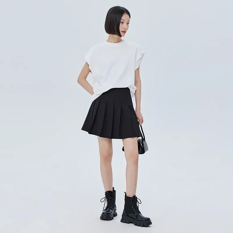 SOON FLOWER Summer Drop Shoulder Sleeve T Shirt Women's White-6