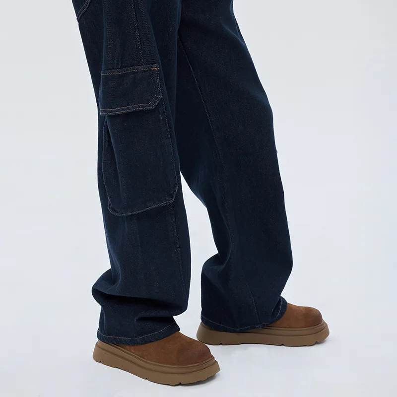 SOON FLOWER Jeans Unisex Dark Blue-5