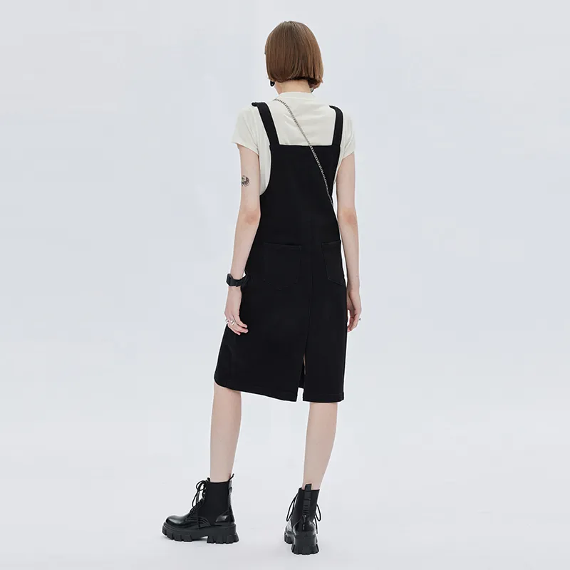 SOON FLOWER Summer Sleeveless Dress Women's Black-2