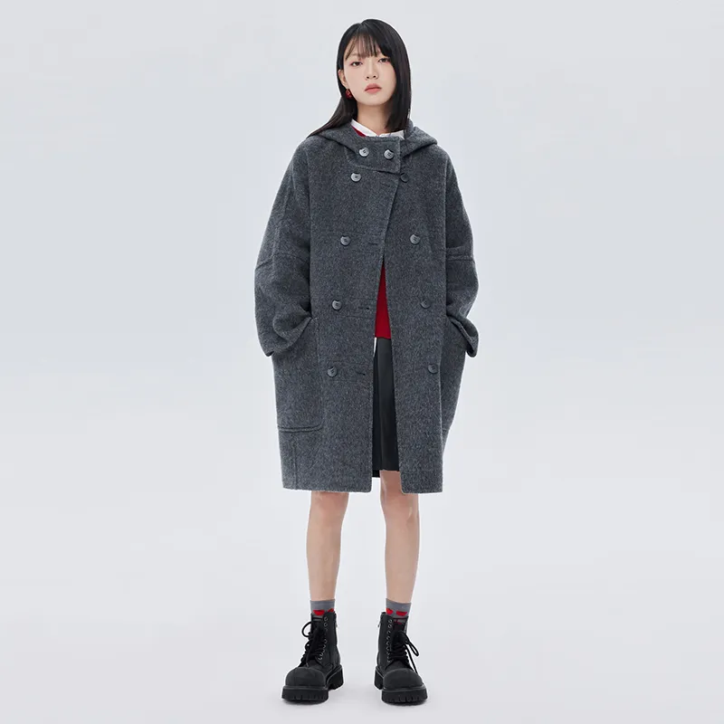 SOON FLOWER Coats Women's Dark Gray-3