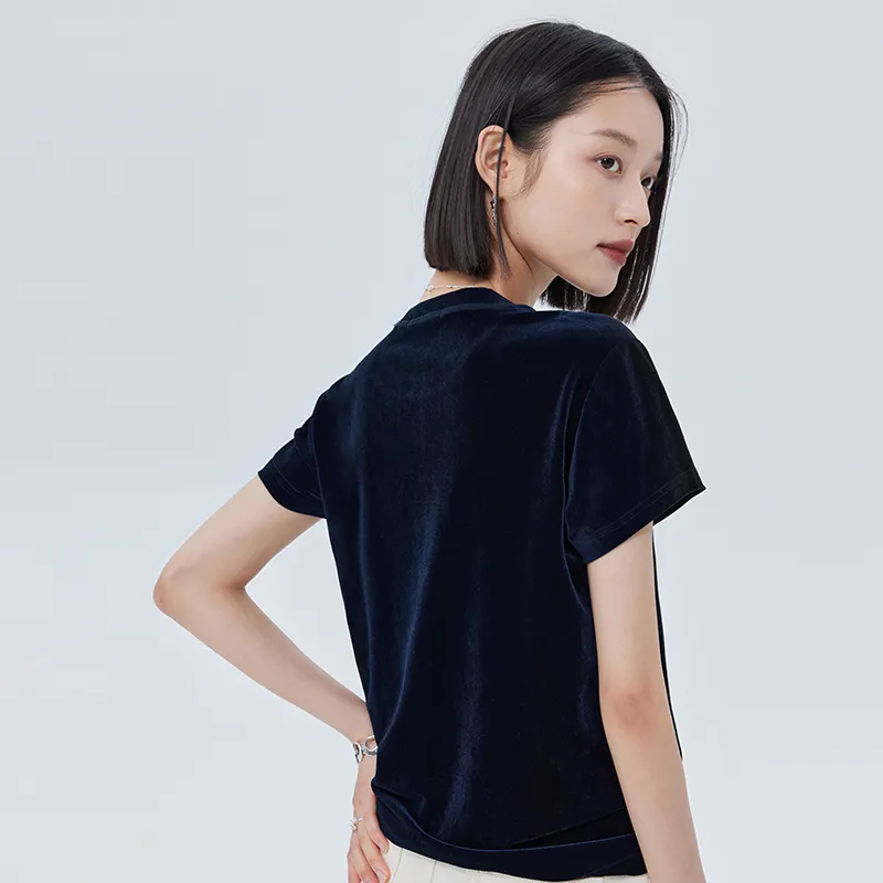 SOON FLOWER Summer Regular T Shirt Women's Black-6