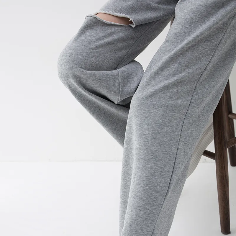 SOON FLOWER Casual Pants Fall Women's Gray-4