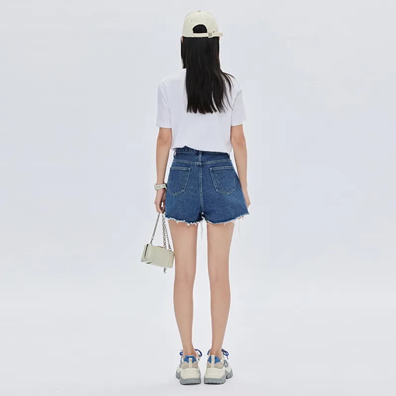 SOON FLOWER Denim Shorts Women's Light Blue-6
