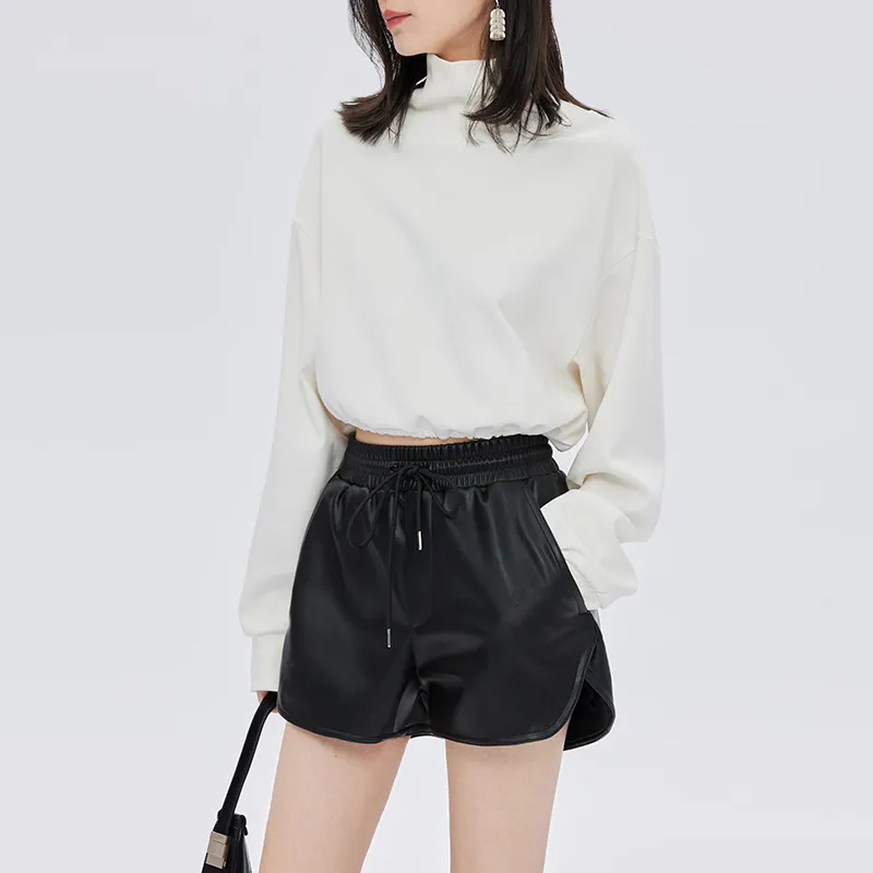 SOON FLOWER Casual Shorts Women's Black-2