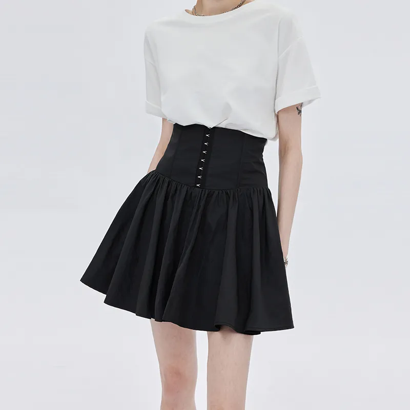 SOON FLOWER Casual Short Skirts Women's Black-2